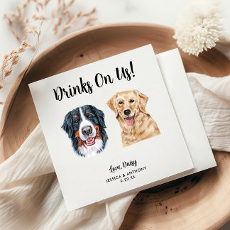Dog Wedding Cocktail Napkins