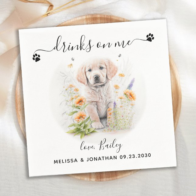 Dog Wedding Cocktail Napkins (Creator Uploaded)