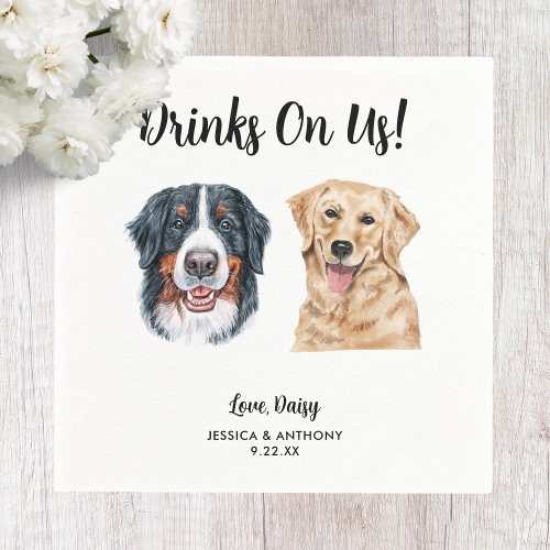 Dog Wedding Cocktail Napkins