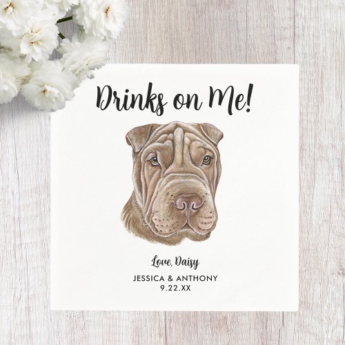 Dog Wedding Cocktail Napkins