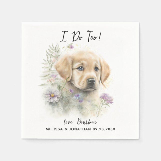 Dog Wedding Cocktail Napkins (Front)