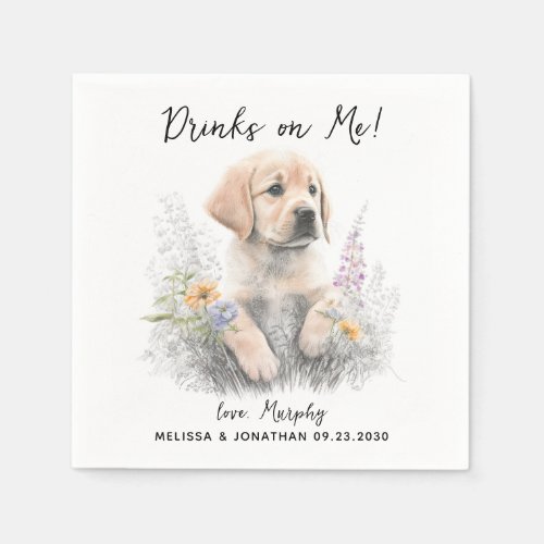 Dog Wedding Cocktail Napkins