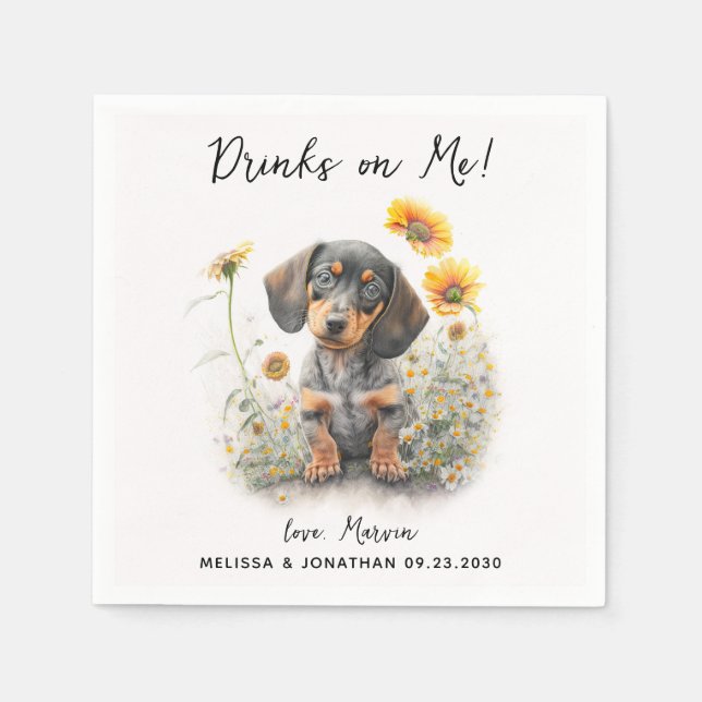 Dog Wedding Cocktail Napkins (Front)