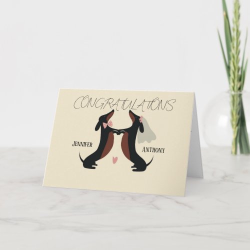 Dog Wedding Congratulations Card