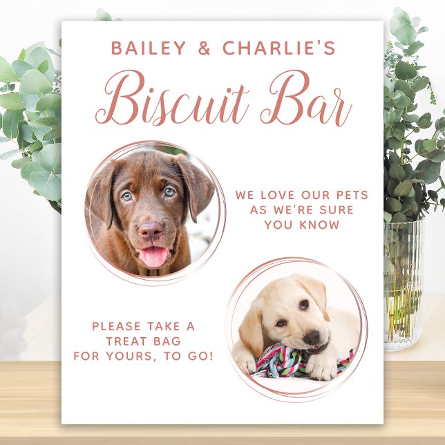 Dog Wedding Favor Rose Gold Pet Photo Biscuit Bar Foam Board (Creator Uploaded)