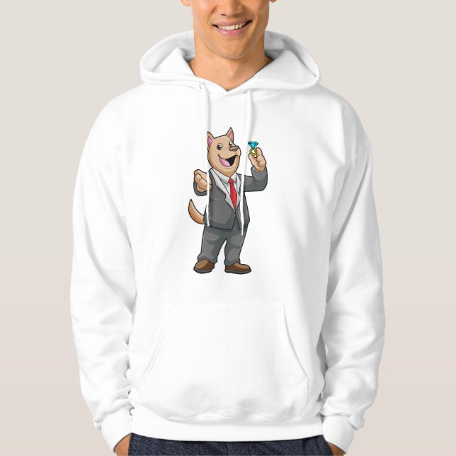 Dog Wedding Groom Wedding ring Hoodie (Front)