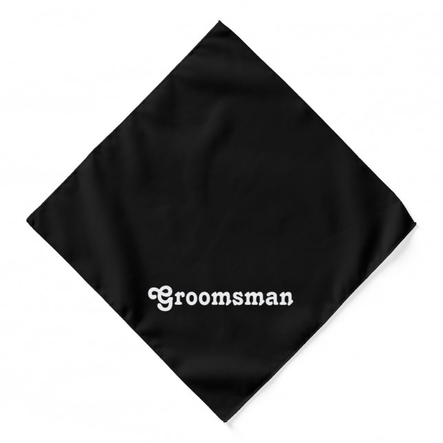 Dog wedding Groomsman dog ring bearer black custom Bandana (Front)