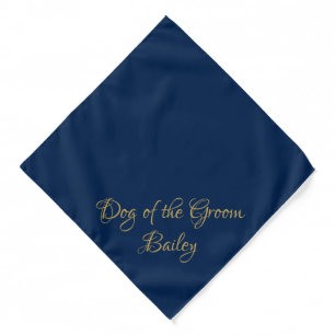 Dog wedding groomsman dog ring bearer custom navy bandana