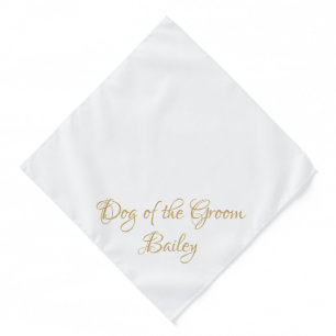 Dog wedding groomsman dog ring bearer custom white bandana