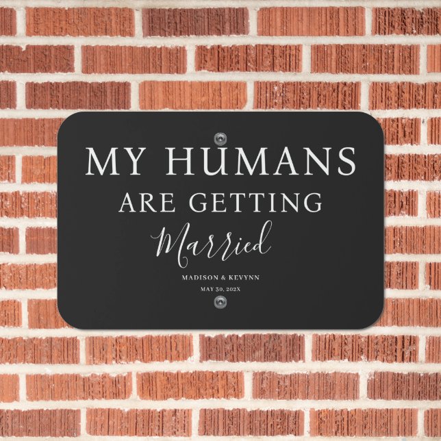 Dog  Wedding  Metal Sign (In Situ(Brick))