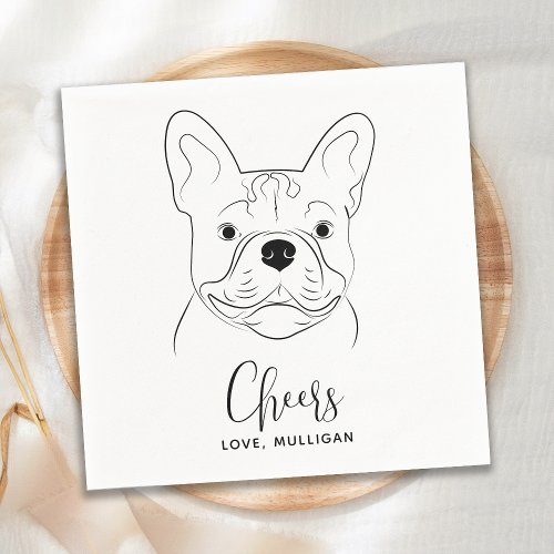 Dog Wedding Personalized Cheers French Bulldog Napkins