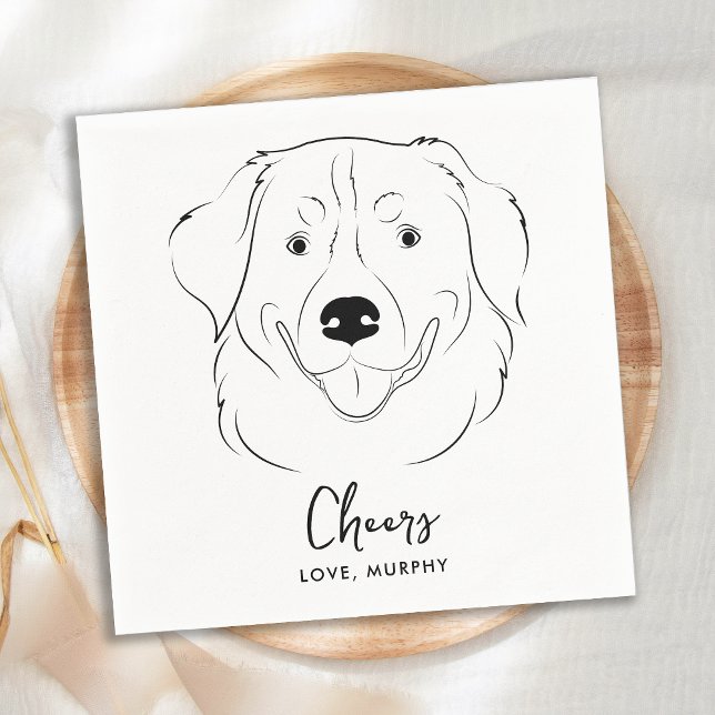 Dog Wedding Personalized Cheers Golden Retriever Napkins (Creator Uploaded)
