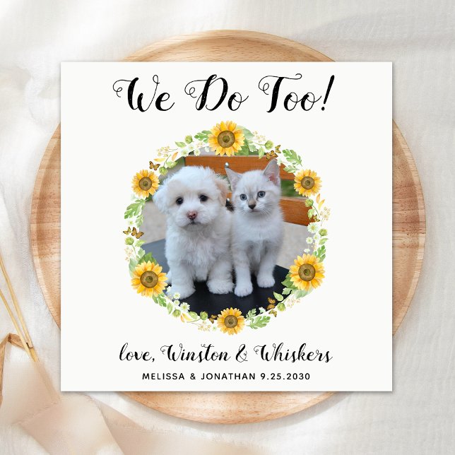 Dog Wedding Personalized Cocktail Bar Napkins (Creator Uploaded)