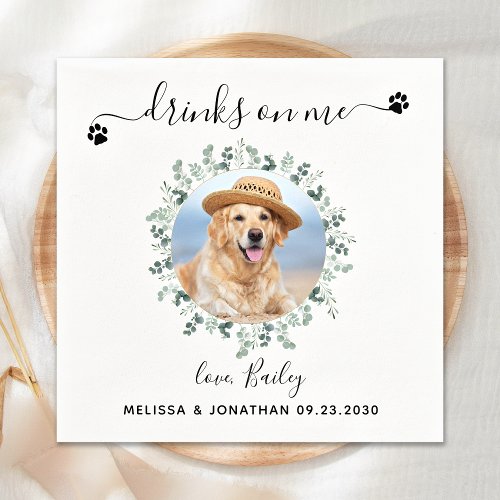 Dog Wedding Personalized Cocktail Napkins