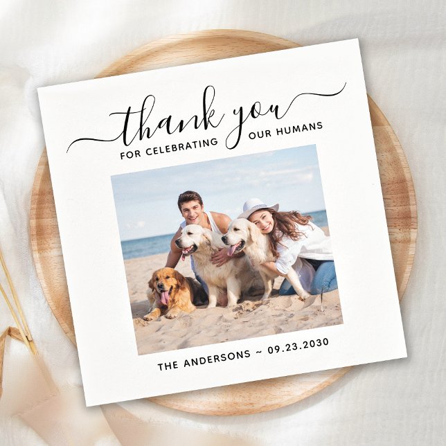 Dog Wedding Personalized Photo Napkins (Creator Uploaded)