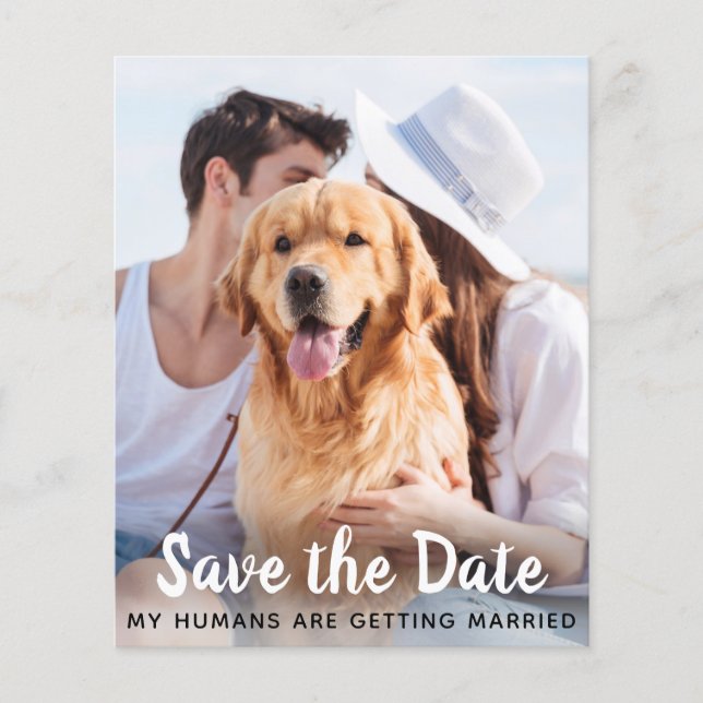 Dog Wedding Pet Photo Save The Date Cards Budget (Front)