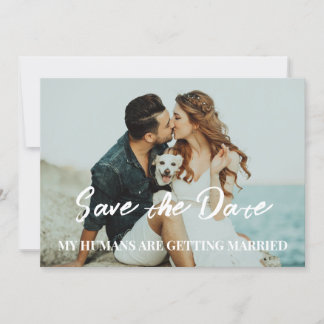 Dog wedding save the date budget invitation
