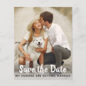 Dog Wedding Save The Date Budget Postcard (Front)