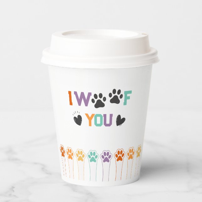 Dog Welcome party cute  Paws Paper Cups (Front)