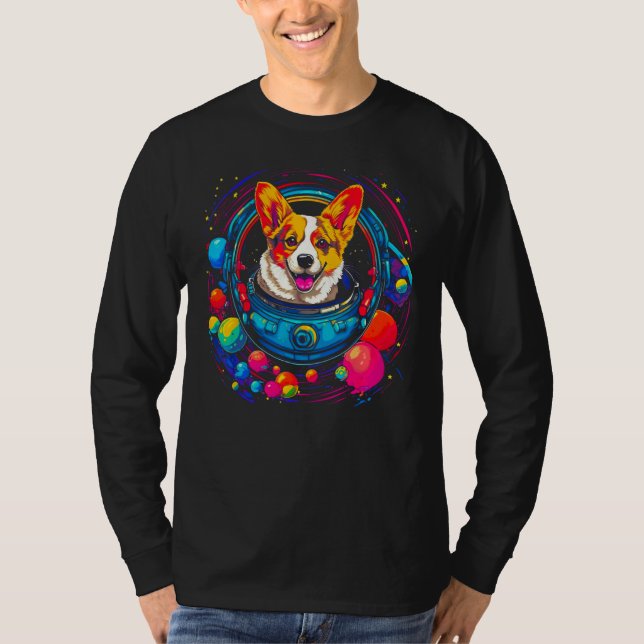 Dog Welsh Corgi Astronaut T-Shirt (Front)