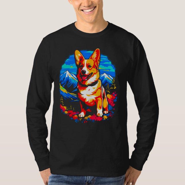 Dog Welsh Corgi Hiking T-Shirt (Front)