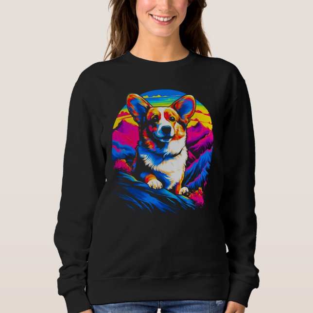 Dog Welsh Corgi Mountain Sweatshirt (Front)