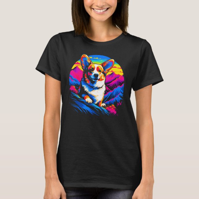 Dog Welsh Corgi Mountain T-Shirt (Front)