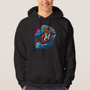 Dog Welsh Corgi Surfing Hoodie