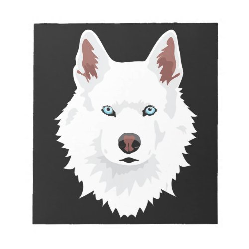 Dog  White Siberian Husky Canine White Snow Dog Notepad