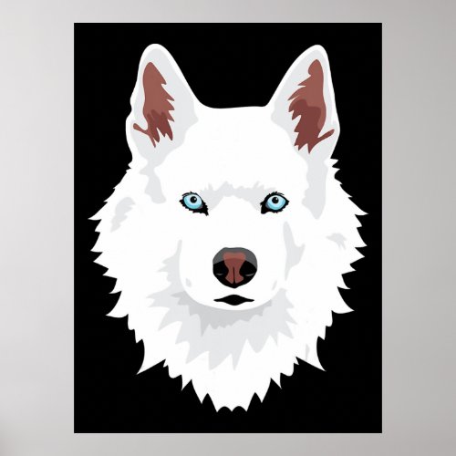 Dog  White Siberian Husky Canine White Snow Dog Poster