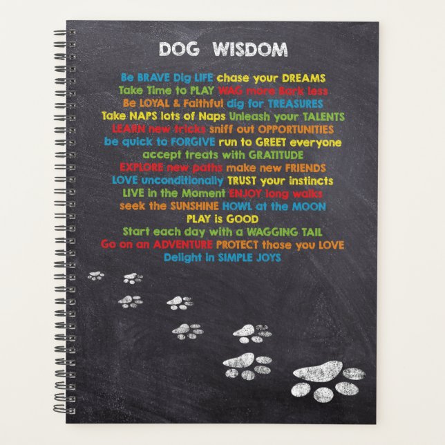 Dog Wisdom Inspiration Quotes - Dog Lover Planner (Front)