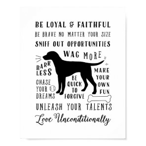 Dog Wisdom Inspirational Pet Canvas House Rules Poster