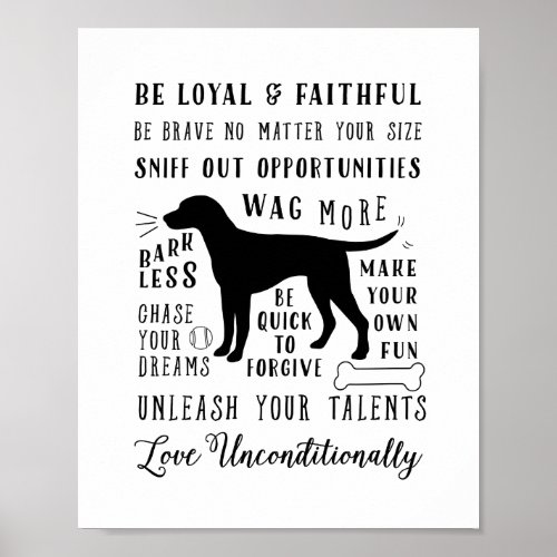 Dog Wisdom Inspirational Pet Canvas House Rules Poster