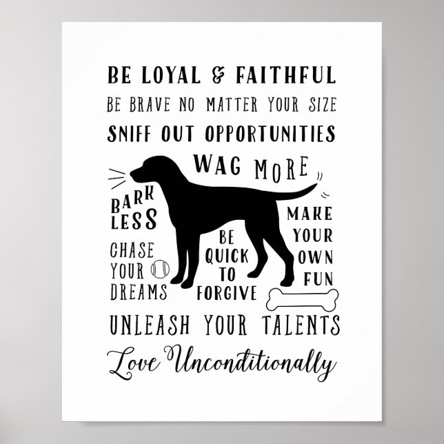 Dog Wisdom Inspirational Pet Canvas House Rules Poster (Front)