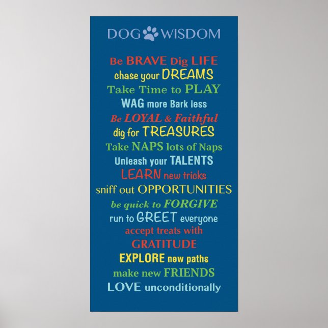 Dog Wisdom Quote Poster (Front)