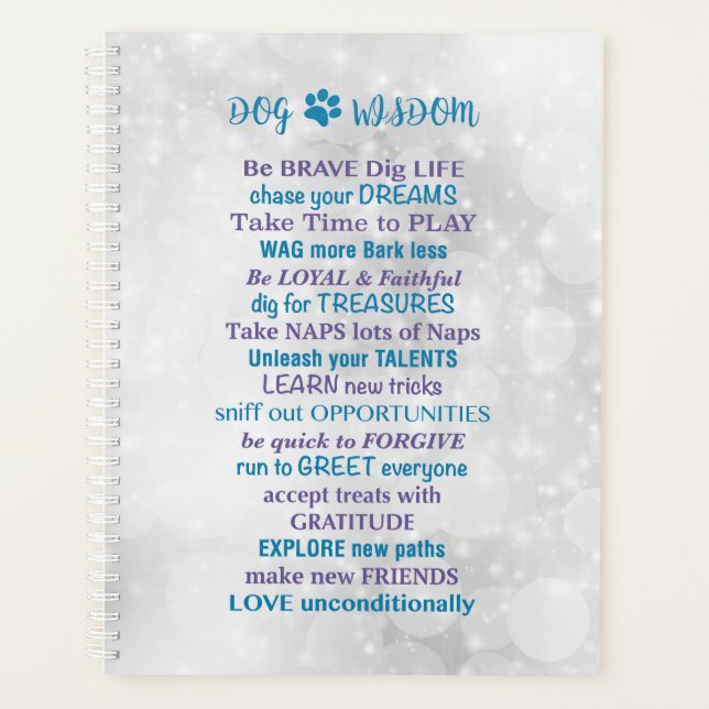 Dog Wisdom Quotes - Inspirational Dog Lover Quotes Planner (Front)