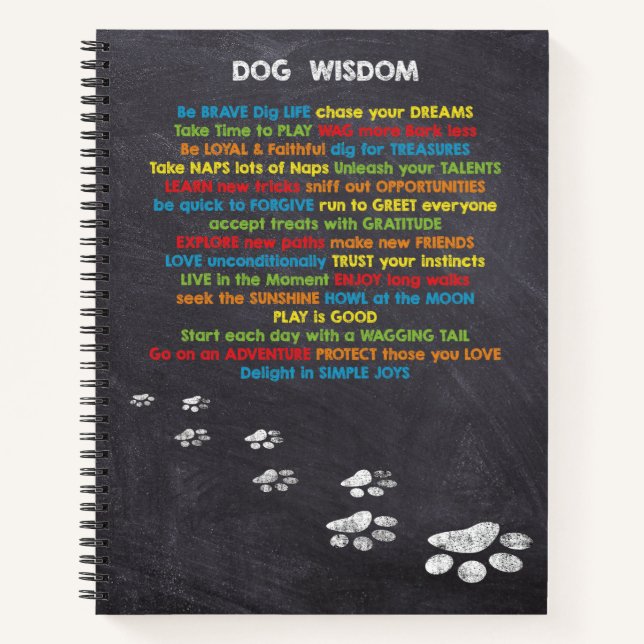 Dog Wisdom Quotes Notebook (Front)