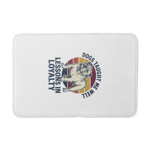 Dog Wisdom Shirt Vintage Bulldog Lesson Graphic_1 Bath Mat
