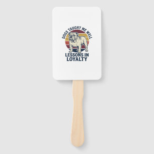 Dog Wisdom Shirt Vintage Bulldog Lesson Graphic_1 Hand Fan
