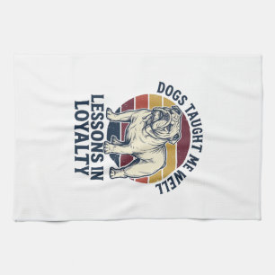 Dog Wisdom Shirt Vintage Bulldog Lesson Graphic_1 Kitchen Towel