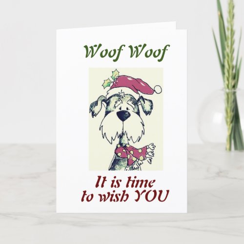 DOG WISHES YOU A VERY MERRY CHRISTMAS CARD