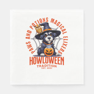 Dog Witch - Paws and Potions Magical Elixers. Howl Napkins