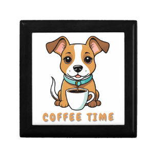 dog with a cup coffee gift box