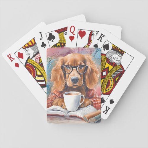 Dog With a Cup of Hot Chocolate Playing Cards