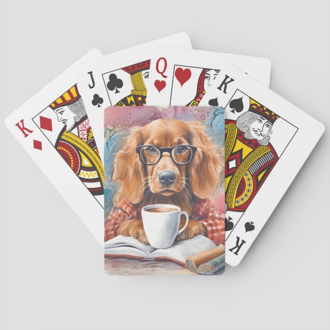 Dog With a Cup of Hot Chocolate Poker Cards (Back)