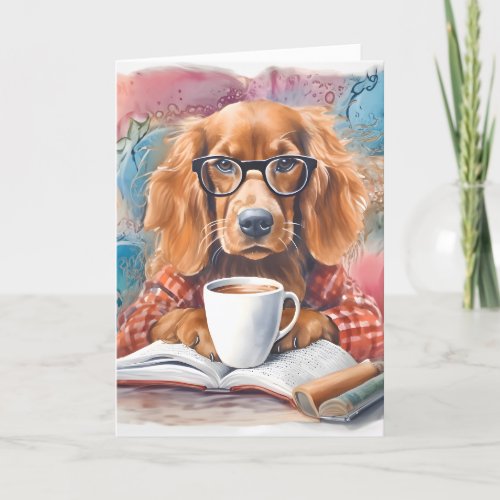 Dog With a Cup of Hot Chocolate Thank You Card