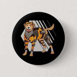 Dog with armor, Robot Dog, Cyborg Dog Button