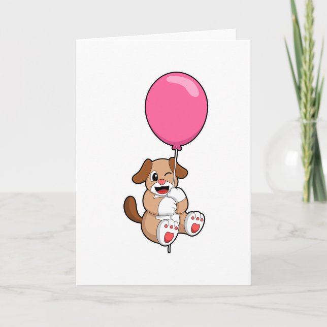Dog with Balloon Card (Front)
