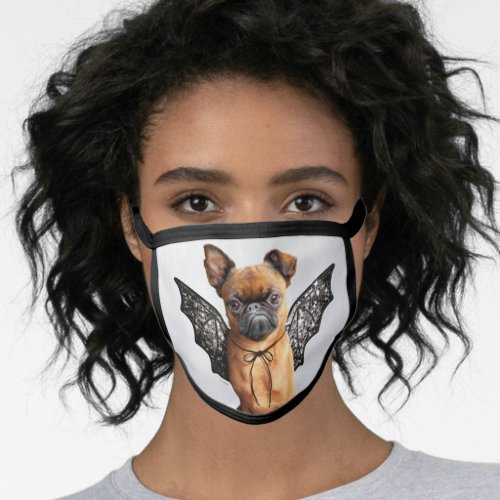 Dog With Bat Wings Face Mask