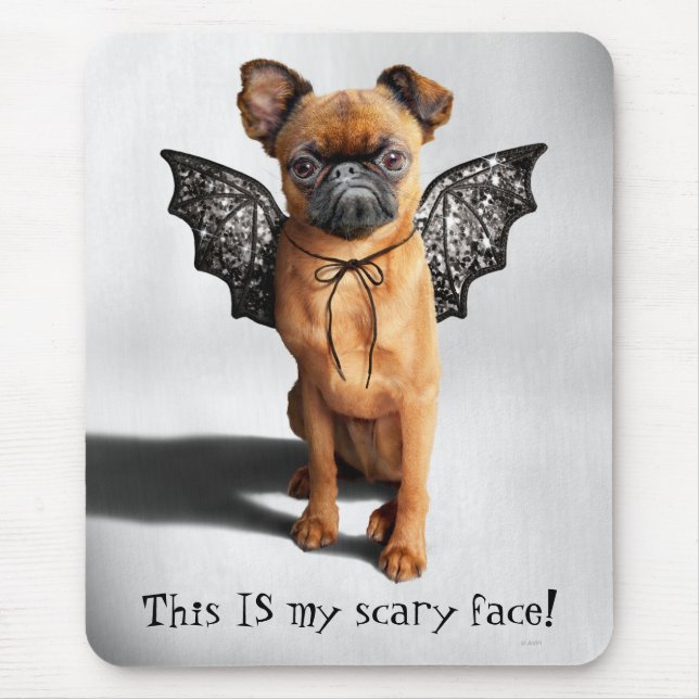 Dog With Bat Wings Mouse Pad (Front)